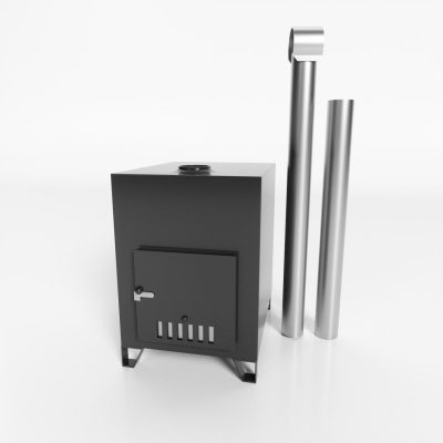 Großer Alu Holzofen mit 35kW