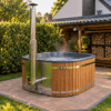 Spavio Acryl Hot Tub Quattro 2x2m mit Innenofen/Aussenofen
