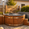 Spavio Acryl Hot Tub Model A Rund mit integriertem Ofen