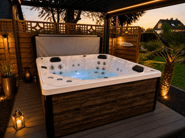 Spavio Acryl Hot Tub Model X mit 2 Liegen - 2,10 x 2,10m
