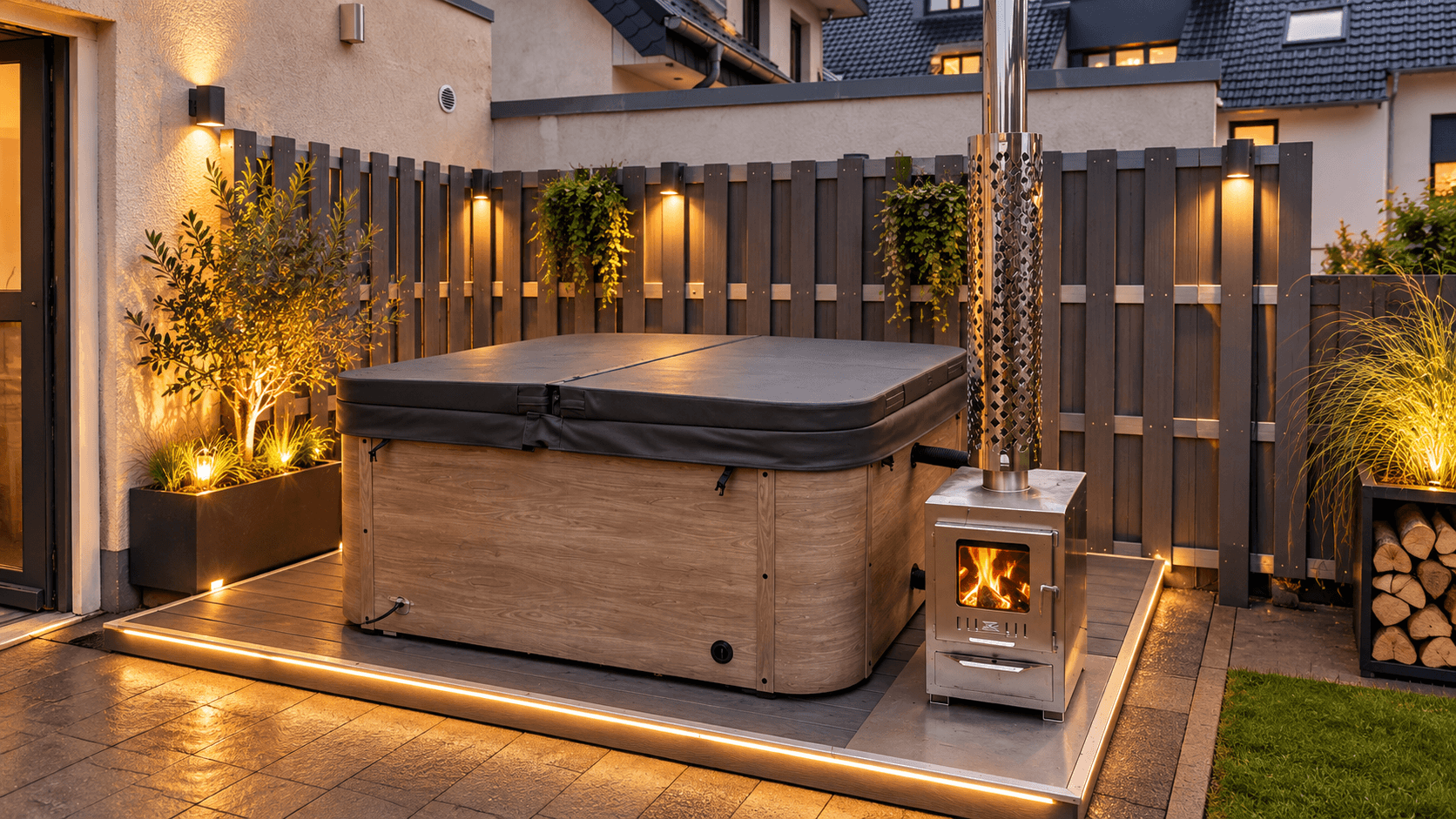 Spavio Acryl Hot Tub Model XS mit 2 Liegen - 1,95 x 1,95m – Bild 2