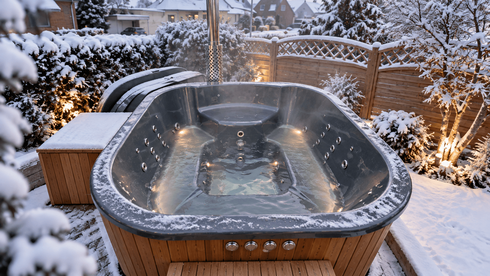 Hot Tub im Winterbetrieb