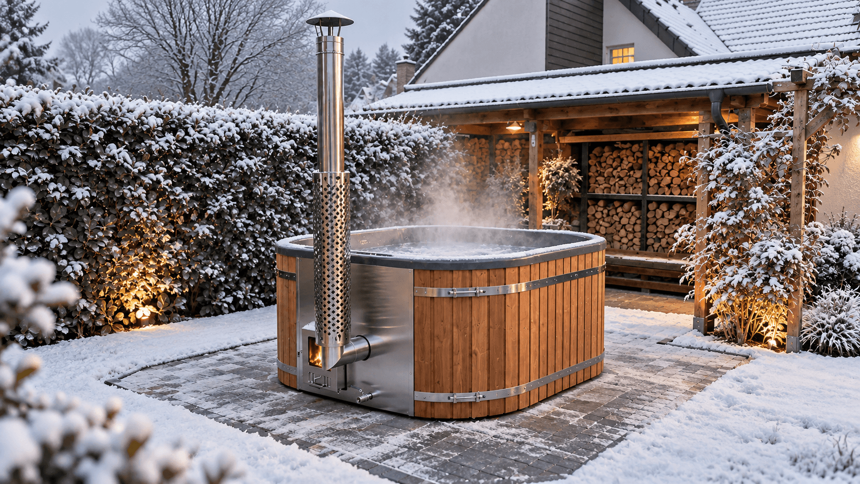 Hot Tub im Winter bei Schnee und Minusgraden